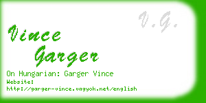 vince garger business card